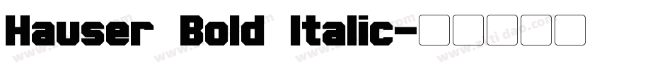 Hauser Bold Italic字体转换